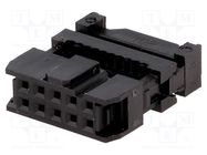 Plug; IDC; female; PIN: 10; with cable clamp; IDC; for ribbon cable Amphenol Communications Solutions