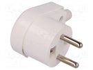 Connector: AC supply; male; plug; 2P+PE; 250VAC; 16A; white; PIN: 3 
