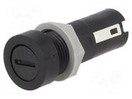 Fuse holder; cylindrical fuses; 5x20mm; 10A; on panel; black; 5mΩ Stelvio Kontek