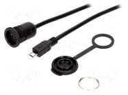 Cable; USB 2.0; USB B micro socket,USB B micro plug; 1m; IP65 ENCITECH