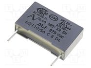 Capacitor: polypropylene; X2; R46; 10nF; 18x5x11mm; THT; ±10%; 15mm KEMET