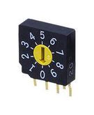 ROTARY CODE SWITCH, BCD, 0.1A, 5VDC, TH