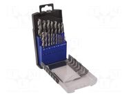 Drill set; for metal; high speed steel; box; metal; 19pcs. C.K
