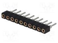 Connector: pin strips; socket; female; PIN: 10; straight; 2mm; THT 