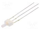 LED; 2mm; red/warm white; bicolour; 90°; Front: flat; anode; 3000K OPTOSUPPLY