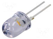 LED; white warm; 10mm; 30°; Front: convex; 2.8÷3.6VDC; No.of term: 2 OPTOSUPPLY