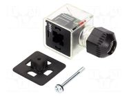 Connector: valve connector; plug; form A; 18mm; female; PIN: 3; 24V MOLEX