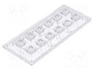 LED lens; rectangular; transparent; 85÷103°; H: 11.4mm LEDIL