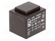 Transformer: encapsulated; 2.3VA; 230VAC; 12V; 12V; 96mA; 96mA; PCB HAHN