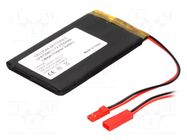 Re-battery: Li-Po; 3.7V; 2500mAh; cables,JST SYR-02T socket CELLEVIA BATTERIES