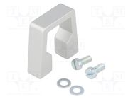 Holder; aluminium; grey; H: 40mm; L: 41mm; W: 12.2mm; handle MENTOR