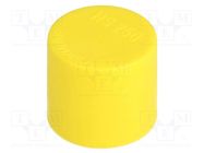 Cap; Body: yellow; Øint: 25mm; H: 23.5mm; Mat: LDPE; push-in; SafeCAP SUNDPLAST