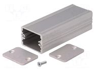 Enclosure: with panel; AKG; X: 33mm; Y: 80mm; Z: 24mm; aluminium; grey FISCHER ELEKTRONIK