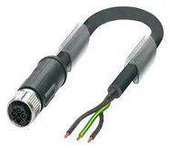 POWER CABLE, 3P, 1M, M12 RECEPTACLE