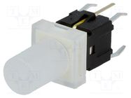 Switch: keypad; Pos: 2; SPST-NO; 0.05A/12VDC; silver; LED; yellow 