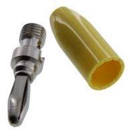 BANANA PLUG, 15A, SOLDERLESS, YELLOW