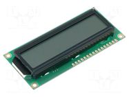 Display: LCD; alphanumeric; FSTN Positive; 16x2; grey; 80x36x10mm RAYSTAR OPTRONICS