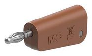 BANANA CONNECTOR, BROWN, PLUG, 19A