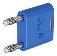 BANANA CONNECTOR, BLUE, PLUG, 32A