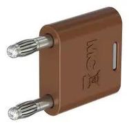 BANANA CONNECTOR, BROWN, PLUG, 32A