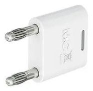 BANANA CONNECTOR, WHITE, PLUG, 32A