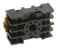 RELAY SOCKET, 8 PIN, DIN RAIL, SCREW/BLK