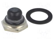 Cap; Actuator colour: black; nickel-plated brass,silicone APEM
