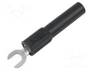 Adapter; banana 4mm socket,fork terminal; 60VDC; 36A; black; 43mm AXIOMET