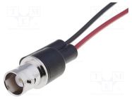 Test lead; 60VDC; BNC socket,free end; Len: 0.15m; red and black POMONA