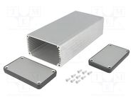 Enclosure: with panel; 1455; X: 78mm; Y: 160mm; Z: 43mm; aluminium HAMMOND