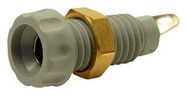 BANANA CONN, 4MM SOCKET, 10A, PANEL, GRY