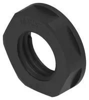 GLAND LOCKNUT, PA6, M12, 5MM, BLACK
