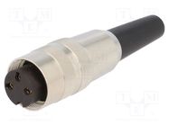 Connector: M16; plug; female; soldering; for cable; PIN: 3; 5A; 250V 