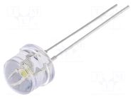 LED; white cold; 8mm; 3000÷4000mcd; 100°; Front: convex; 2.8÷3.6VDC OPTOSUPPLY
