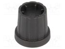 Knob; with flange; plastic; Øshaft: 4mm; Ø16.5x19.2mm; black CLIFF