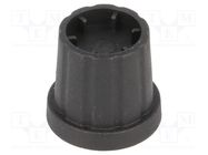 Knob; with flange; plastic; Øshaft: 4mm; Ø16.5x19.2mm; black CLIFF