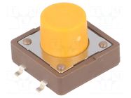 Microswitch TACT; SPST-NO; Pos: 2; 0.05A/12VDC; SMT; none; 3.2N DIPTRONICS