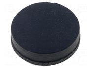 Self-adhesive foot; black; rubber; A: 14mm; B: 5mm; C: 3.6mm FIX&FASTEN