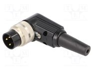 Connector: M16; plug; male; soldering; for cable; PIN: 3; 5A; 250V LUMBERG