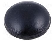 Self-adhesive foot; black; rubber; A: 8mm; B: 2mm; C: 1mm FIX&FASTEN