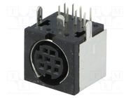 Socket; DIN mini; female; PIN: 8; shielded; THT; on PCBs; angled 90° LUMBERG