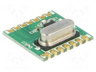 Module: RF; FM receiver; FSK,GFSK,OOK; 868MHz; 4-wire SPI; SMD HOPE MICROELECTRONICS