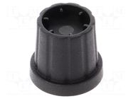 Knob; with flange; plastic; Øshaft: 6mm; Ø16.5x19.2mm; black CLIFF