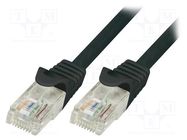 Patch cord; U/UTP; 5e; stranded; CCA; PVC; black; 5m; 26AWG LOGILINK