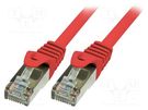 Patch cord; F/UTP; 5e; stranded; CCA; PVC; red; 1m; 26AWG LOGILINK