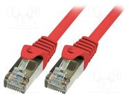 Patch cord; F/UTP; 5e; stranded; CCA; PVC; red; 5m; 26AWG LOGILINK