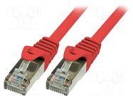 Patch cord; F/UTP; 5e; stranded; CCA; PVC; red; 10m; 26AWG LOGILINK