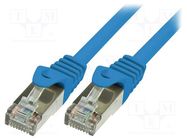 Patch cord; F/UTP; 5e; stranded; CCA; PVC; blue; 0.25m; 26AWG LOGILINK