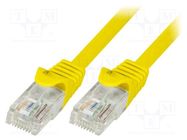 Patch cord; U/UTP; 5e; stranded; CCA; PVC; yellow; 1m; 26AWG LOGILINK