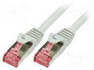 Patch cord; S/FTP; 6; stranded; Cu; LSZH; white; 15m; 27AWG LOGILINK